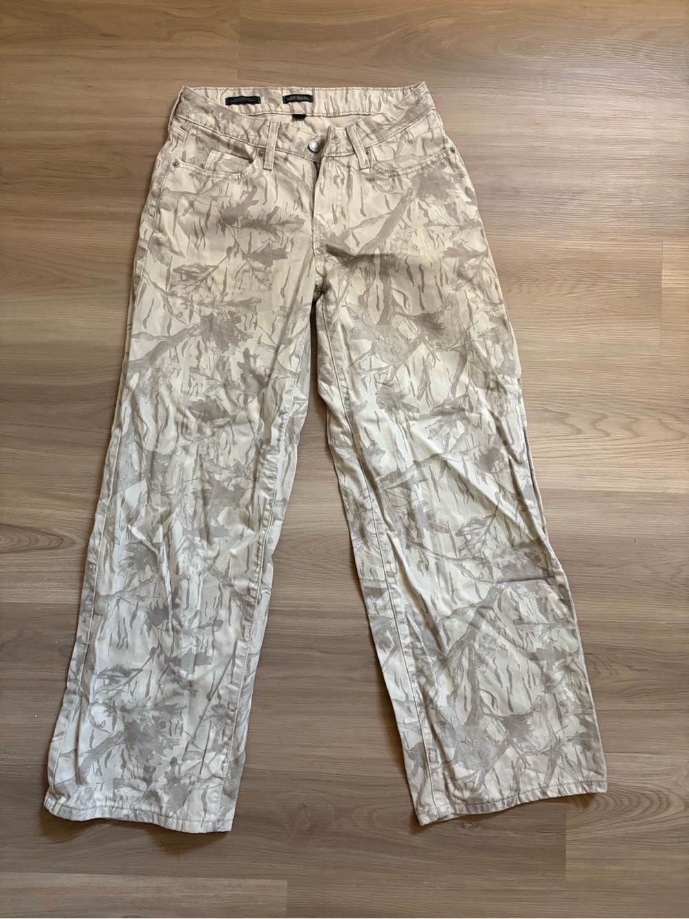 wild fable Tan Leaf-Print Wide Leg Pants